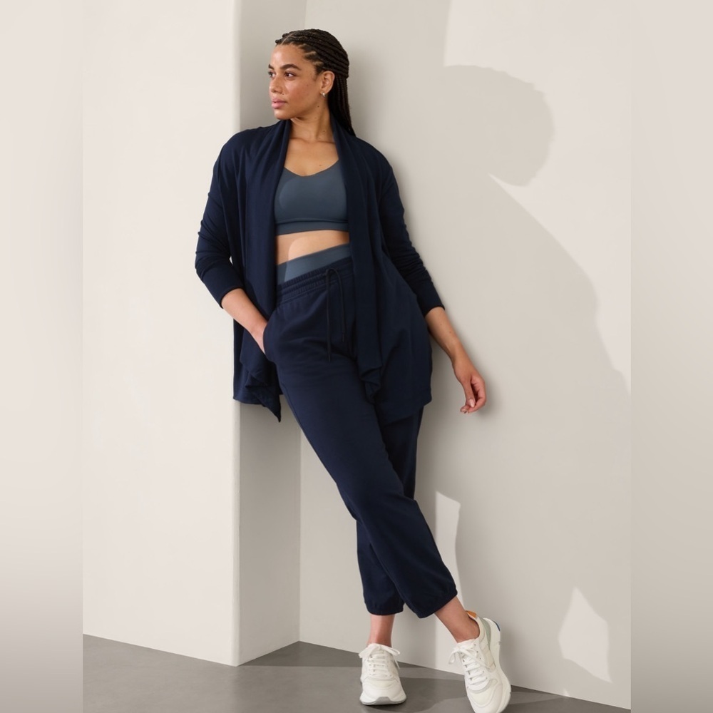 NWT Athleta Pranayama Restore Rib Wrap Navy Size XL/T